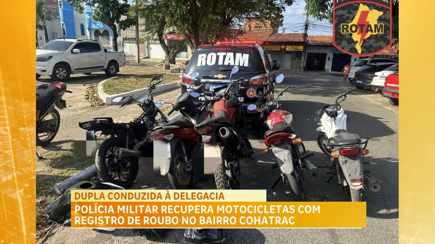 Polícia Militar recupera motocicletas roubadas no bairro Cohatrac