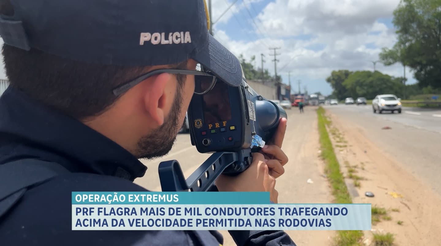 PRF conduz ação para flagrar motoristas acima da velocidade permitida nas rodovias