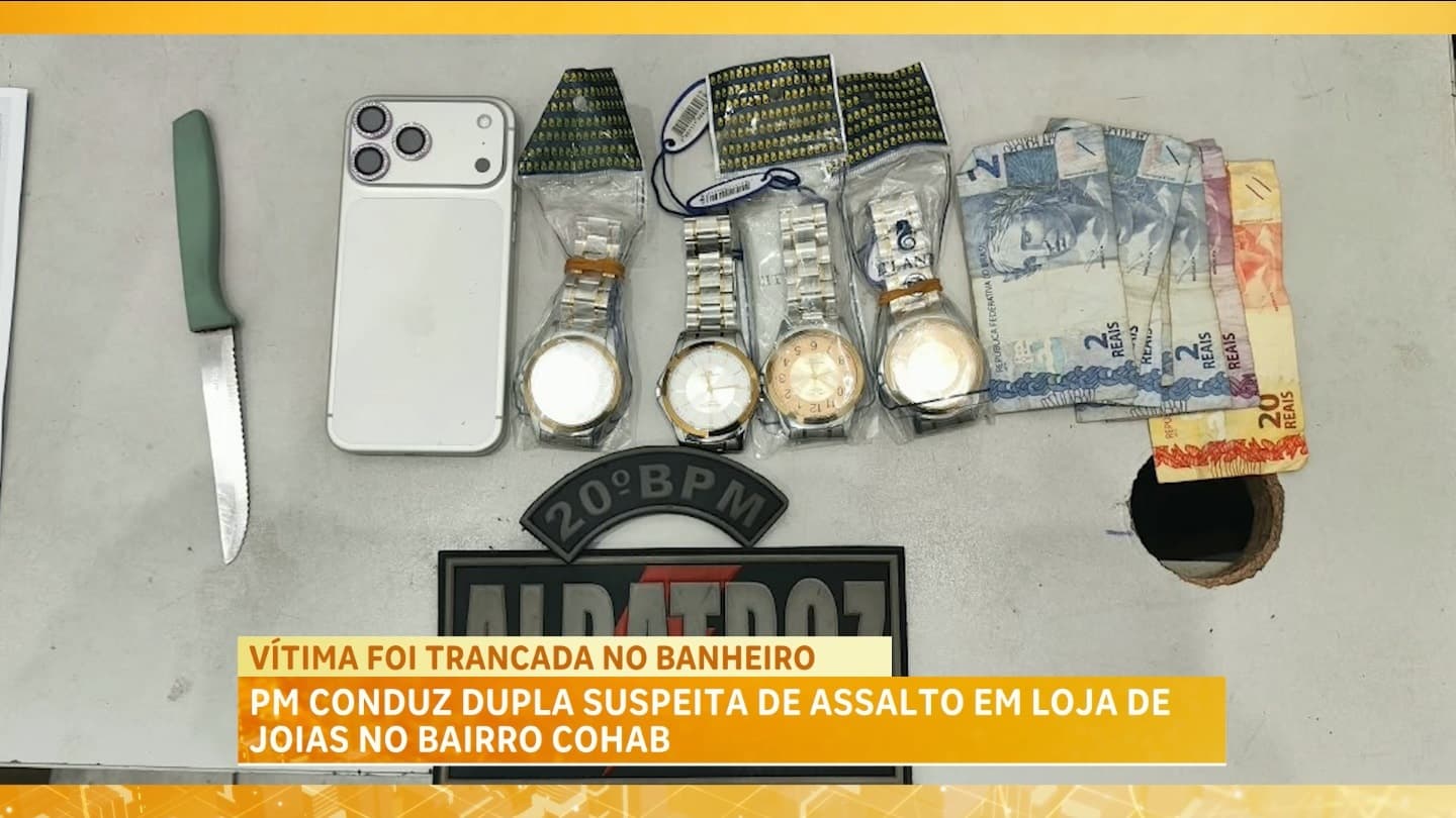 Dupla é suspeita de assalto em loja de joias no bairro Cohab