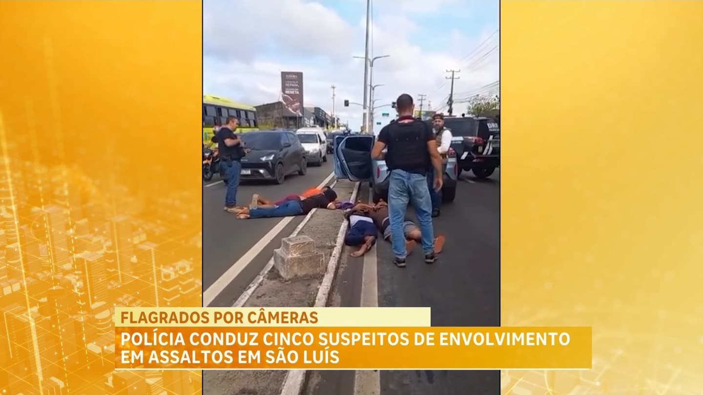 Polícia conduz 5 pessoas suspeitas de envolvimento com roubos em São Luís