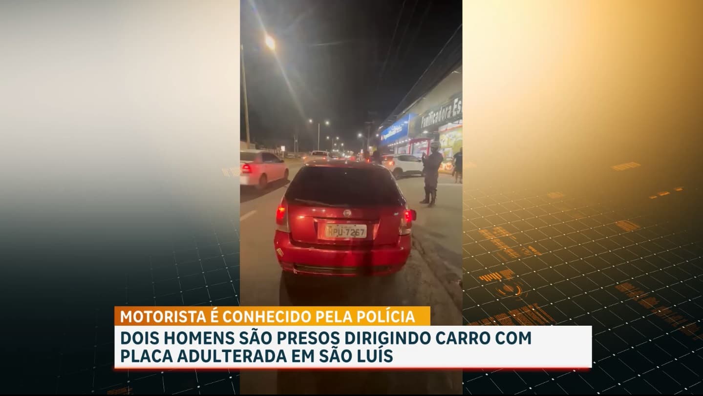 Dupla é presa por dirigir veículo com placa adulterada no bairro Araçagy
