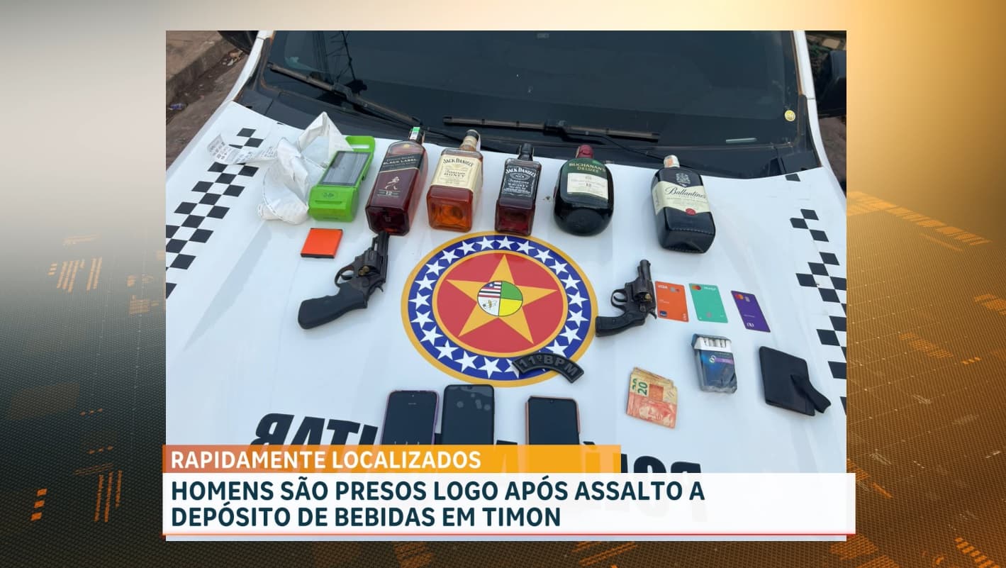 Cinco homens são presos após assalto a depósito de bebidas em Timon