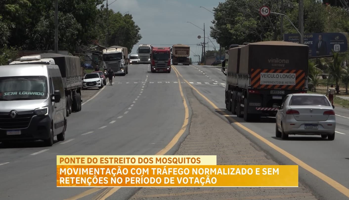 Trânsito na Ponte Estreito dos Mosquitos segue normal durante votação