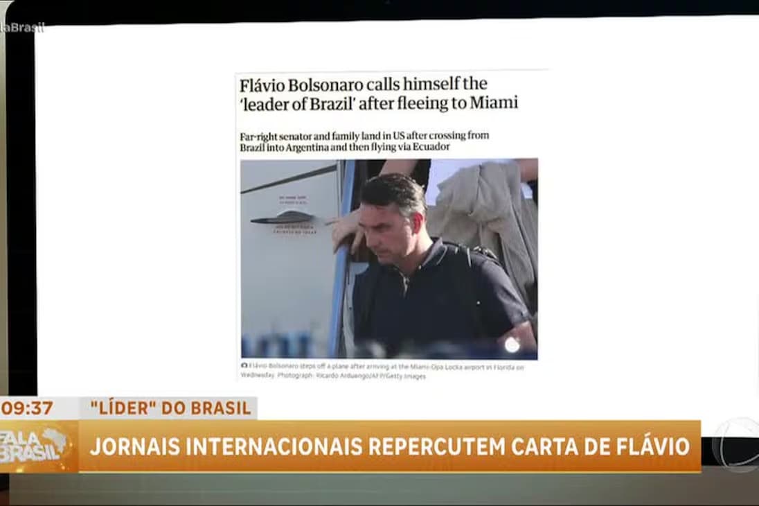Jornais internacionais repercutem carta de Flávio Bolsonaro