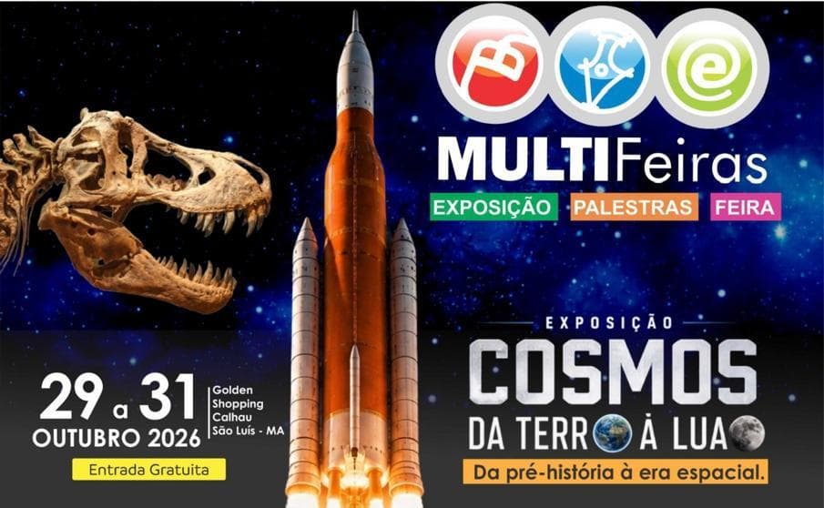 Exposição gratuita conecta a história da Terra às conquistas espaciais em São Luís