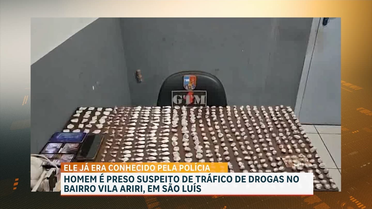 Suspeito de tráfico de drogas é preso no bairro Vila Ariri